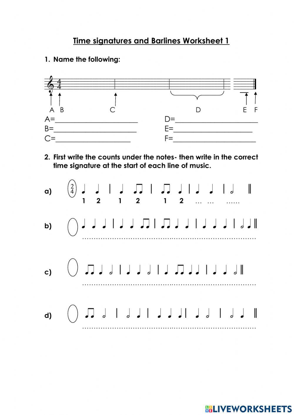 984763 Time Signatures Mrs Andrews LiveWorksheets 984763-time-signatures-mrs-andrews-liveworksheets