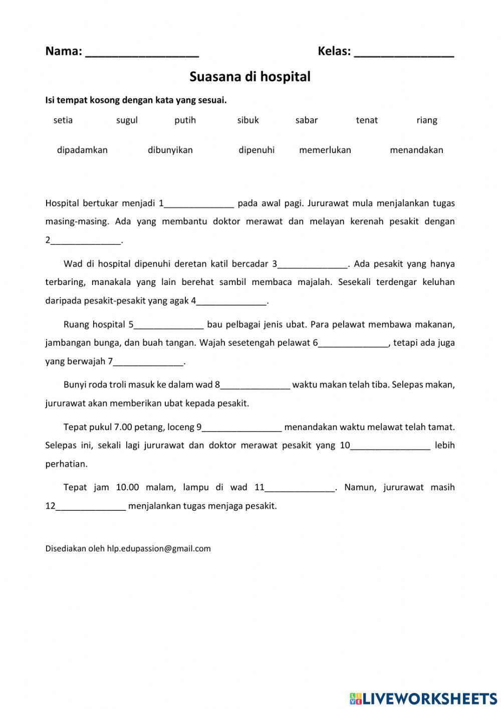 Karangan - Suasana di Hospital