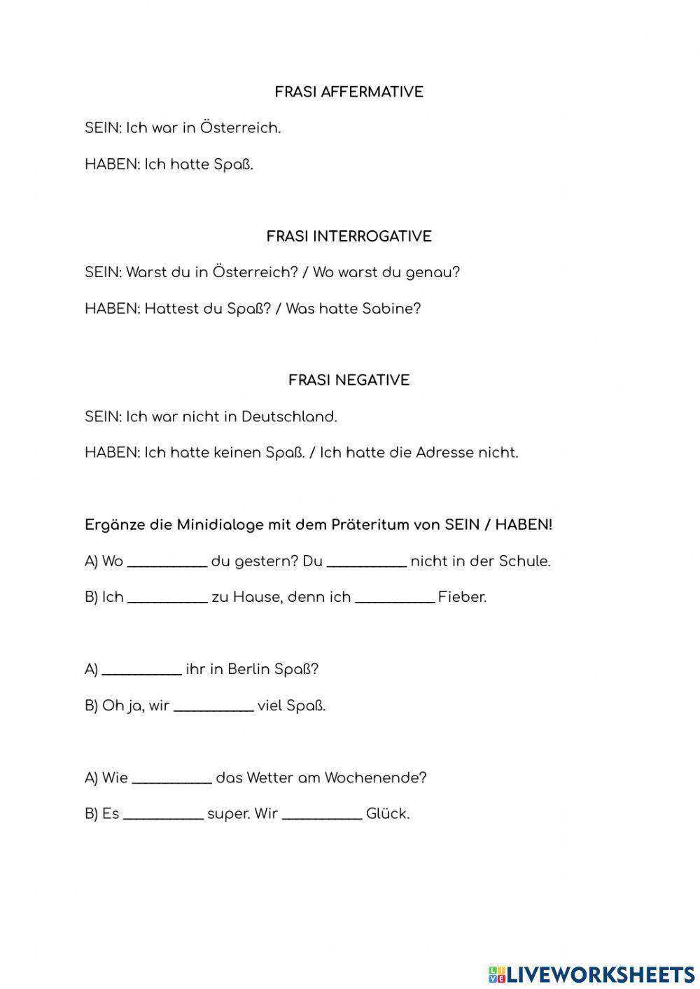 Präteritum sein-haben