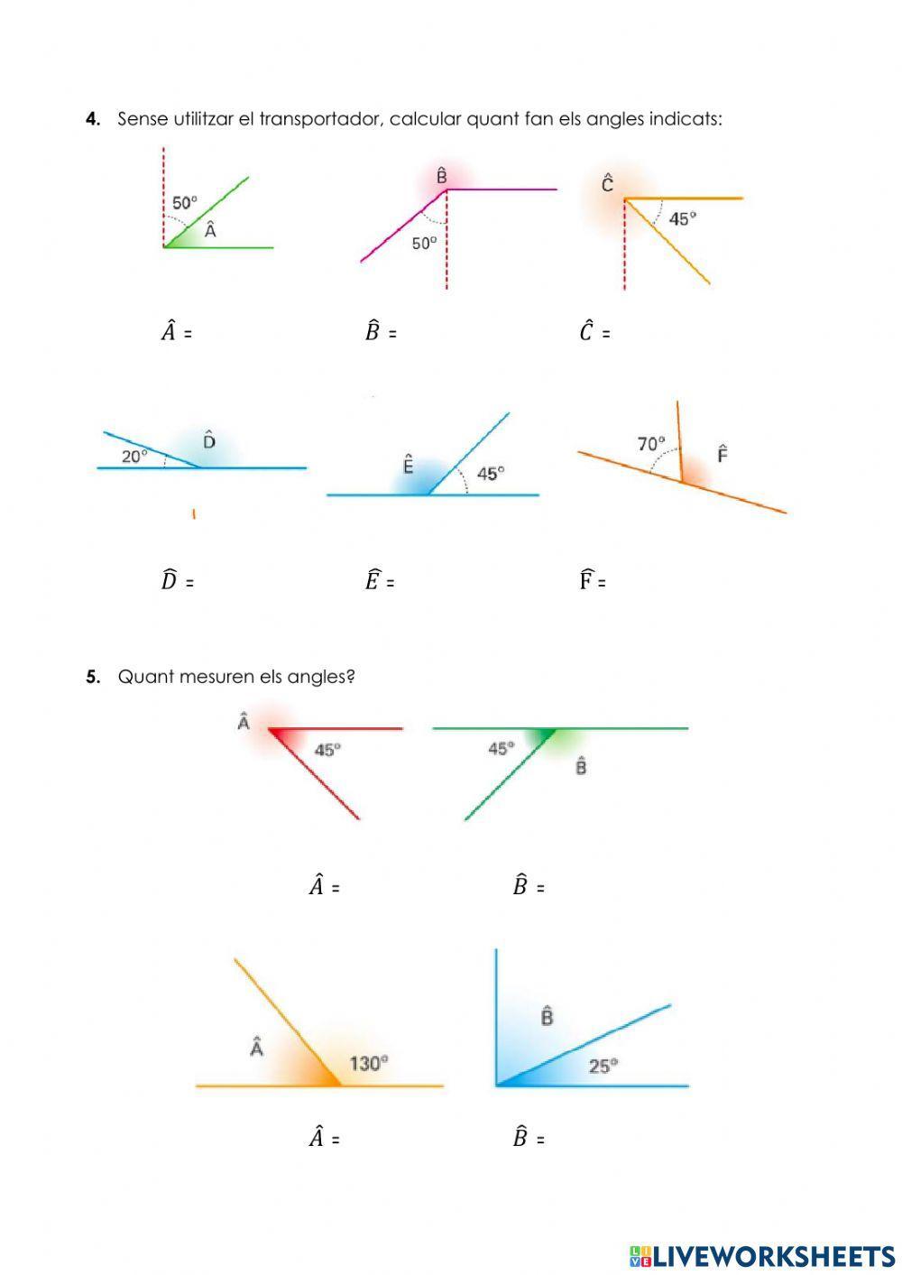 Angles complementaris i suplementaris I