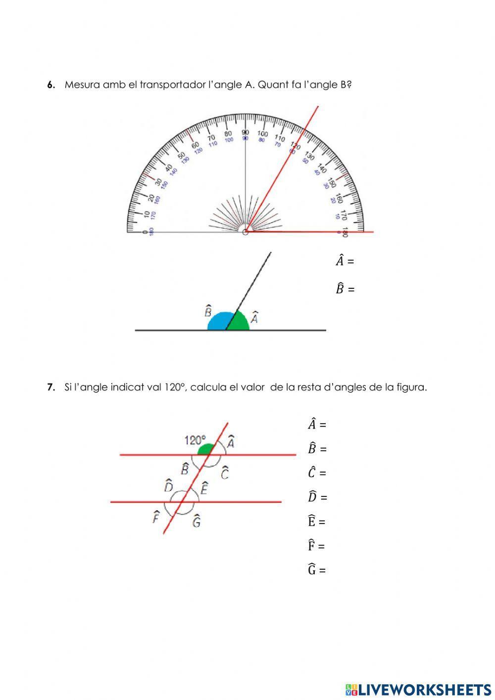 Angles complementaris i suplementaris I