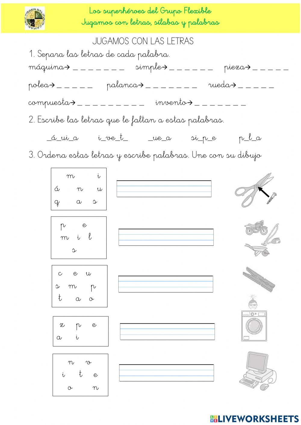 Jugamos con letras, sílabas y palabras