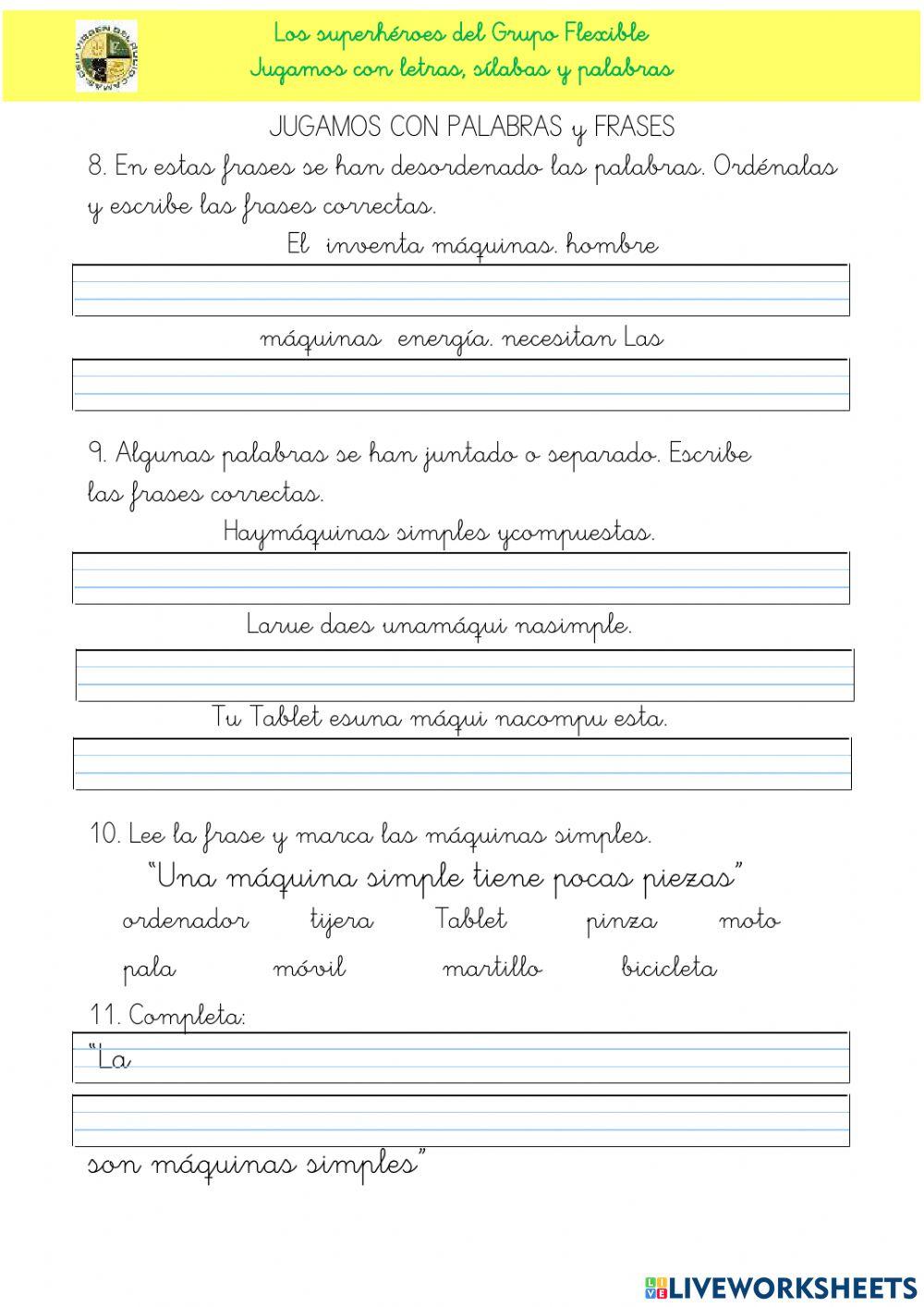 Jugamos con letras, sílabas y palabras