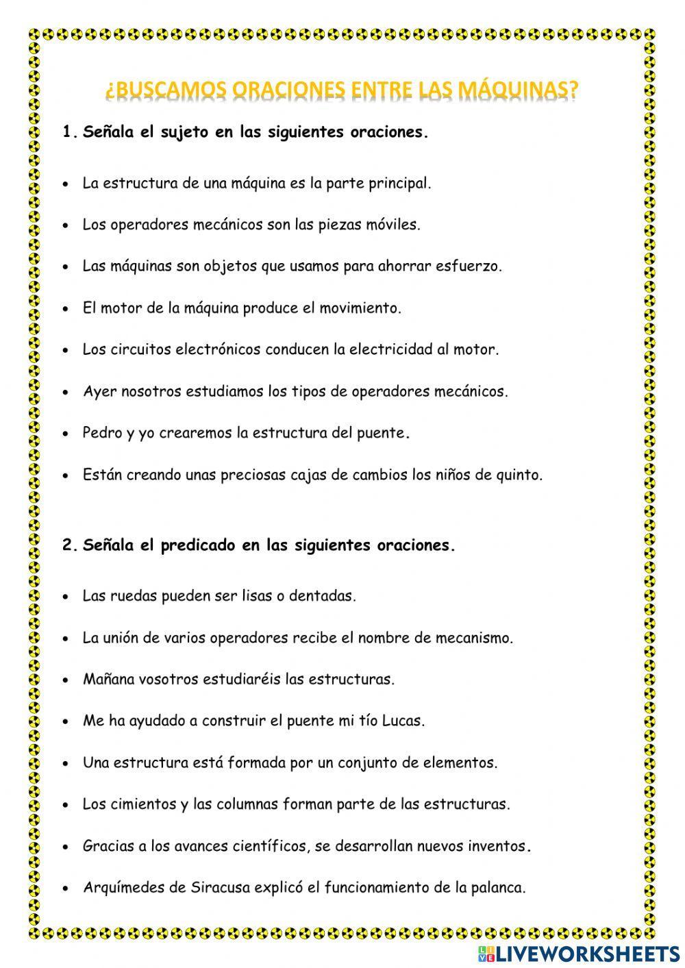 La oración. sujeto y predicado La oración. sujeto y predicado