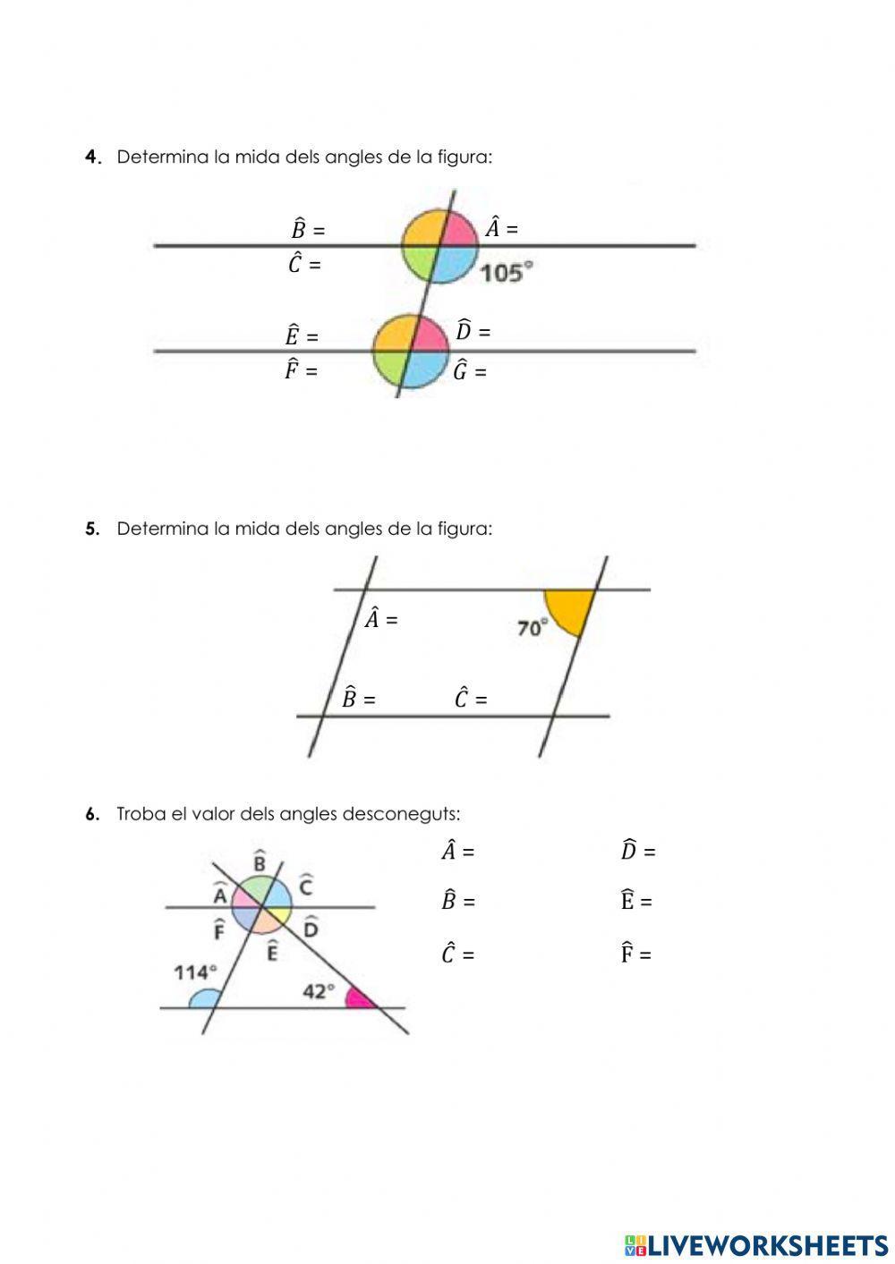 Angles complementaris i suplementaris II