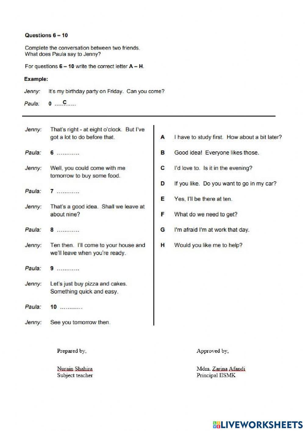 G5 english quiz (term 4)