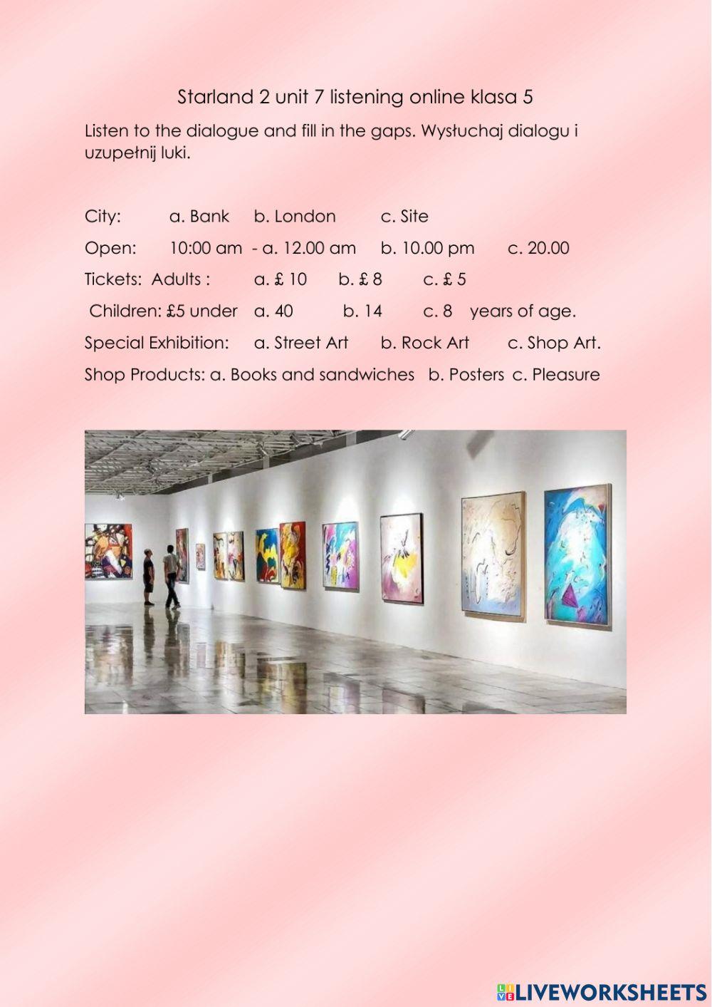 Starland 2 unit 7 listening