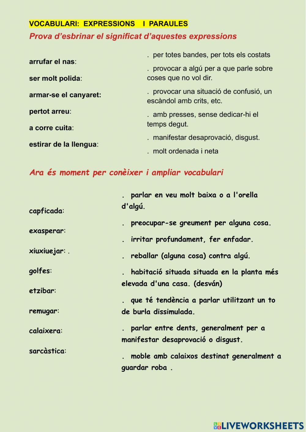 Vocabulari