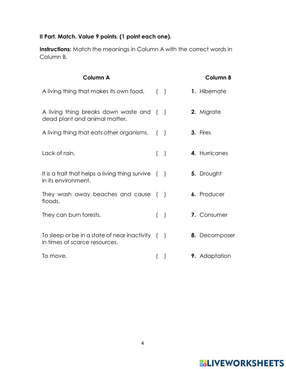 II Short Test 4 Grade 2021 ITri
