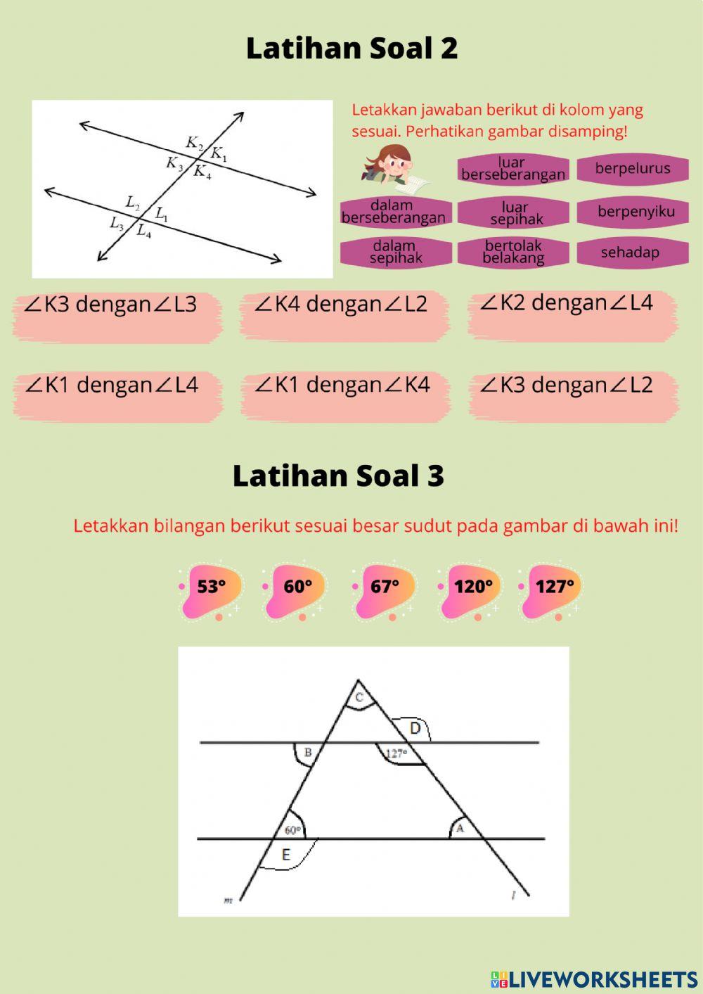 Sisi sejajar dipotong oleh garis