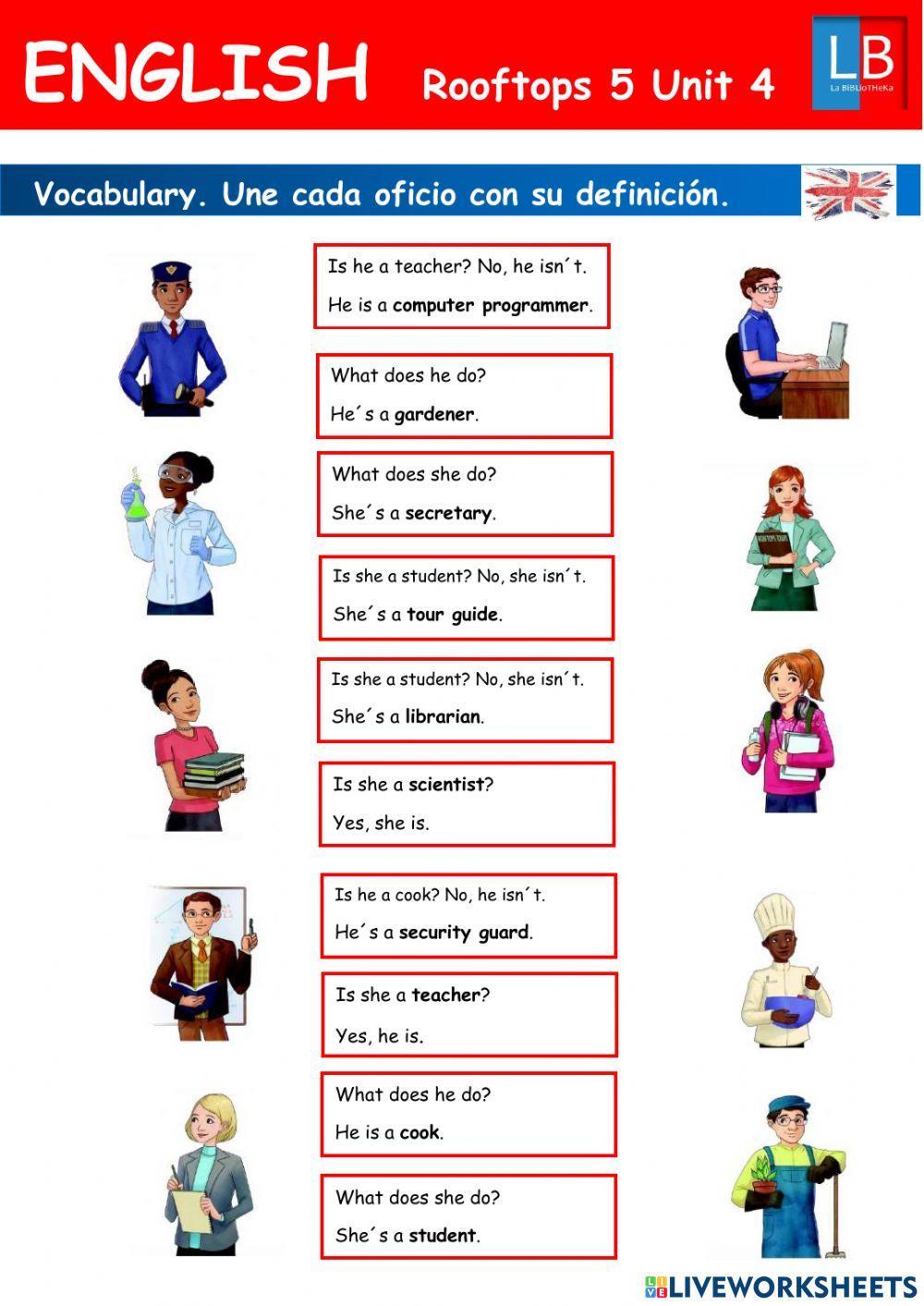 Rooftops 5 unit 4 Ejercicios