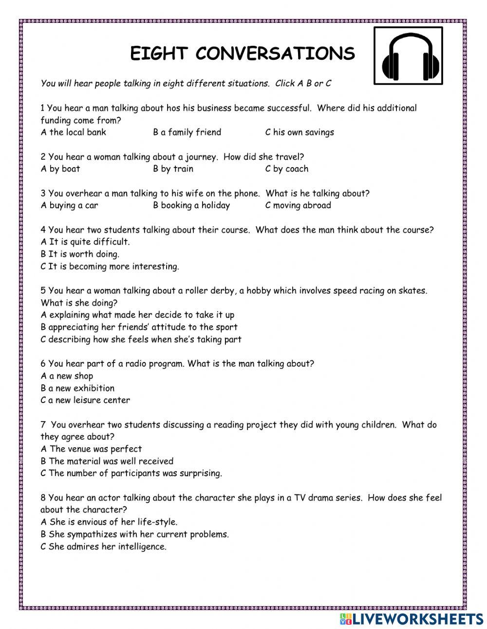 Eight Conversations FCE