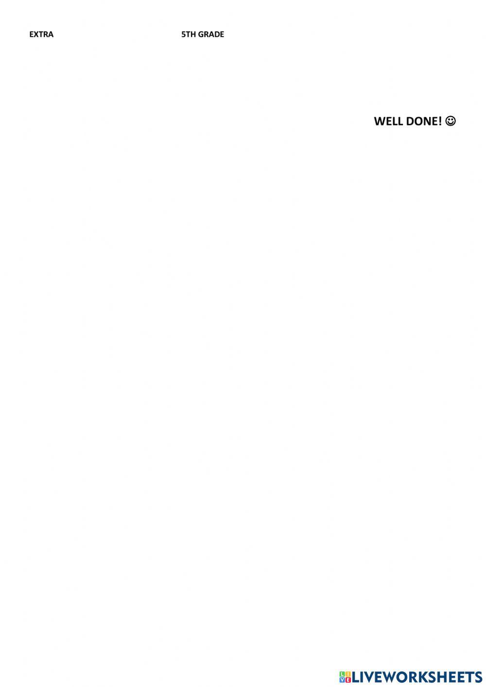 Extra practice writing, reading