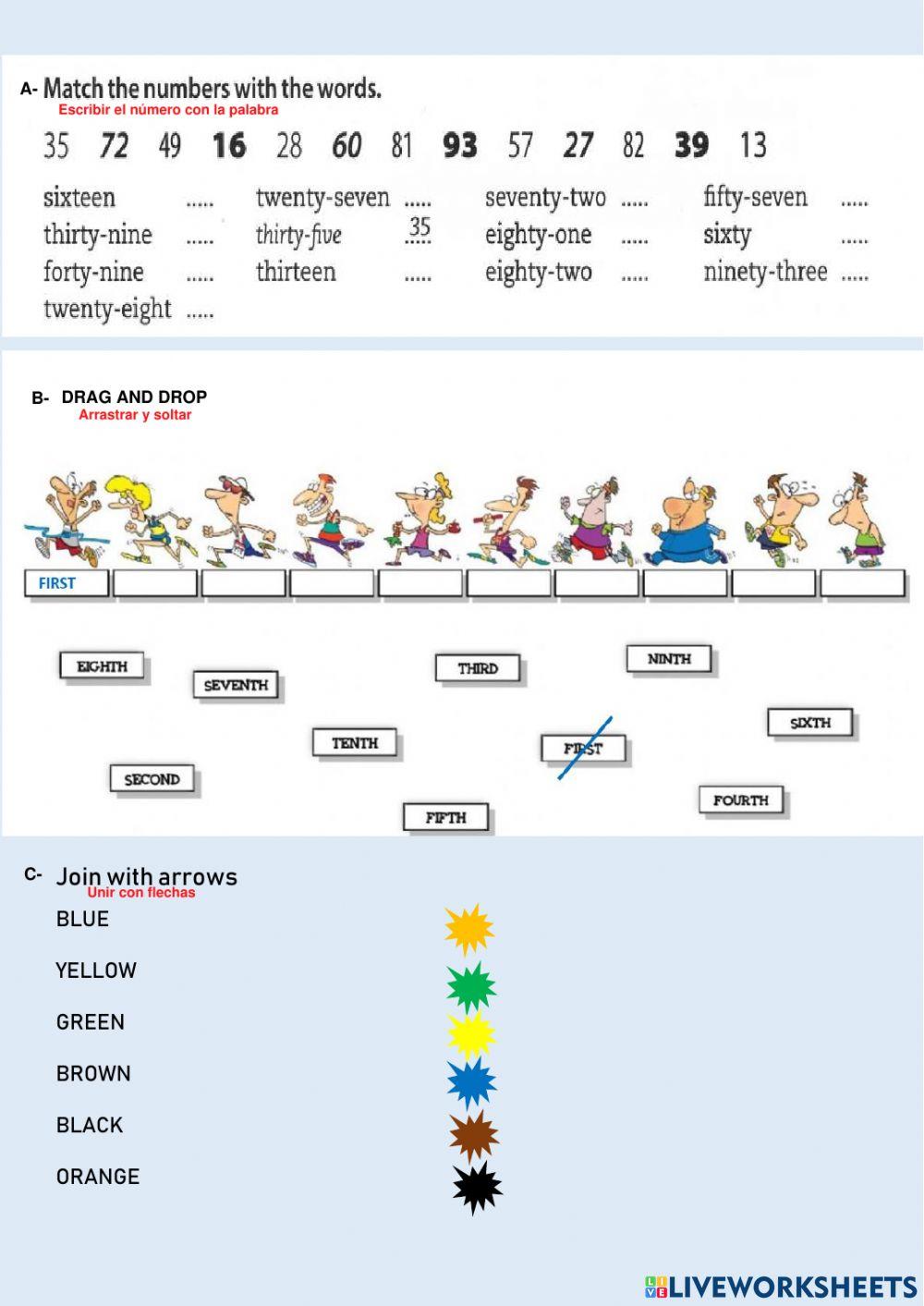 Colours,numbers, dates