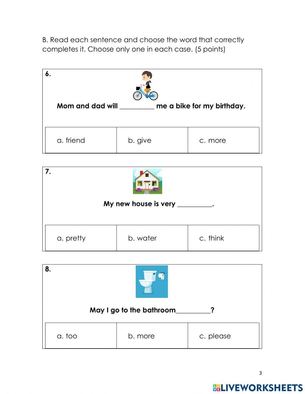 Reading Exam  May 10
