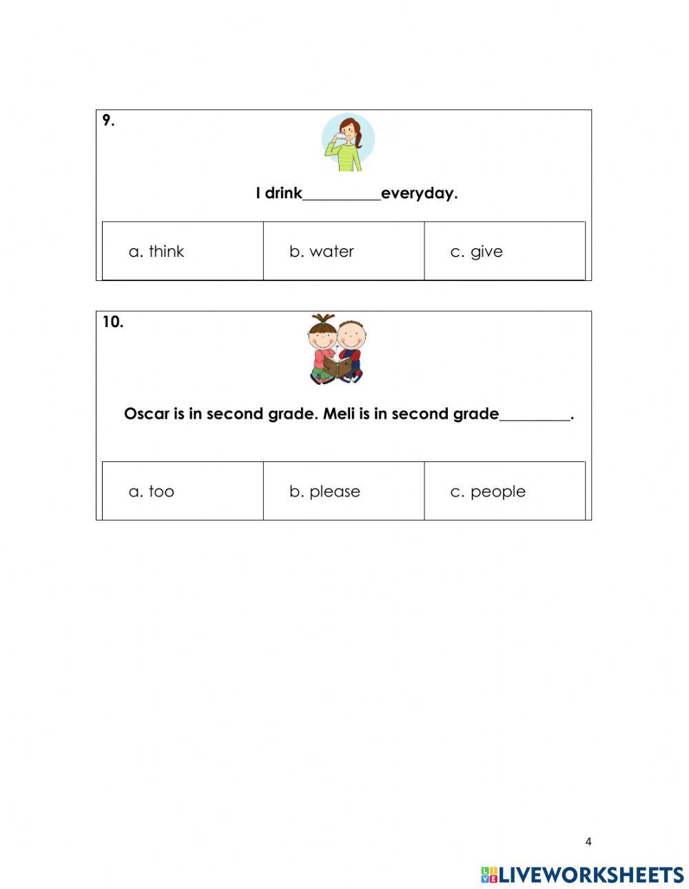 Reading Exam  May 10