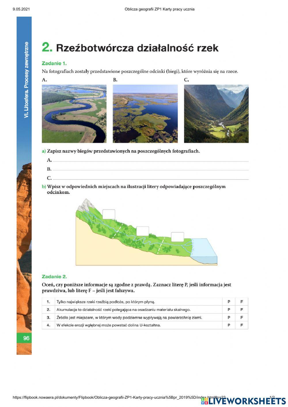 Rzeźbotwórcza działalność rzek