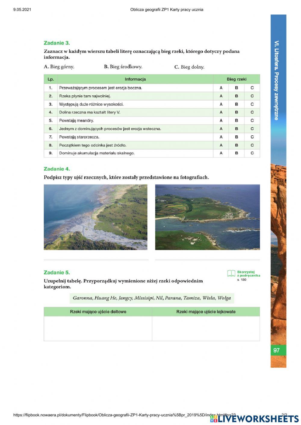 Rzeźbotwórcza działalność rzek