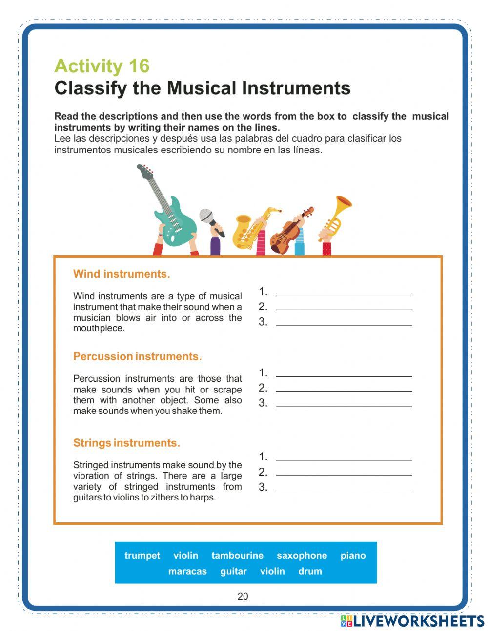 Classify the Musical Instruments