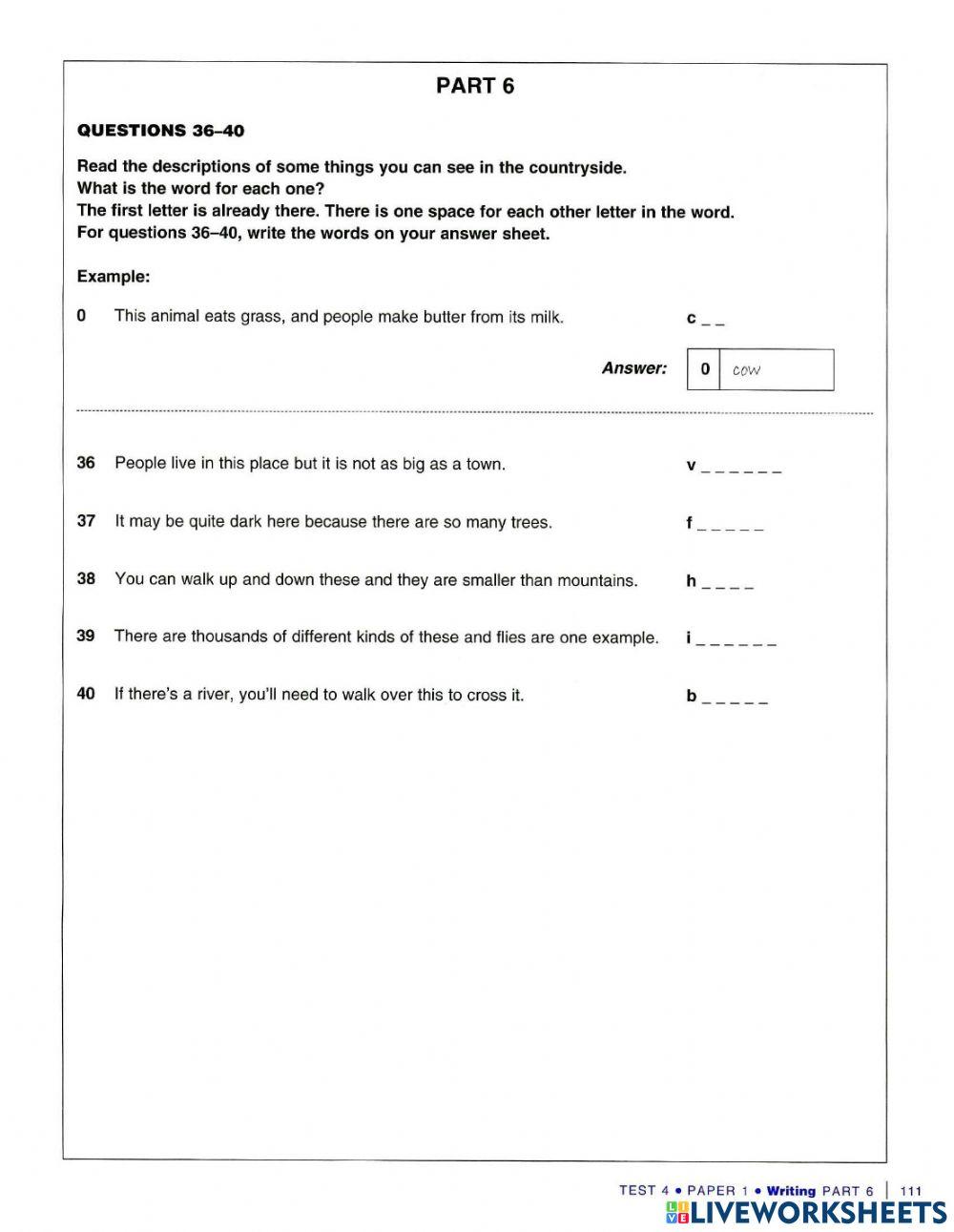 Ket extra reading part 6 test 1, 4
