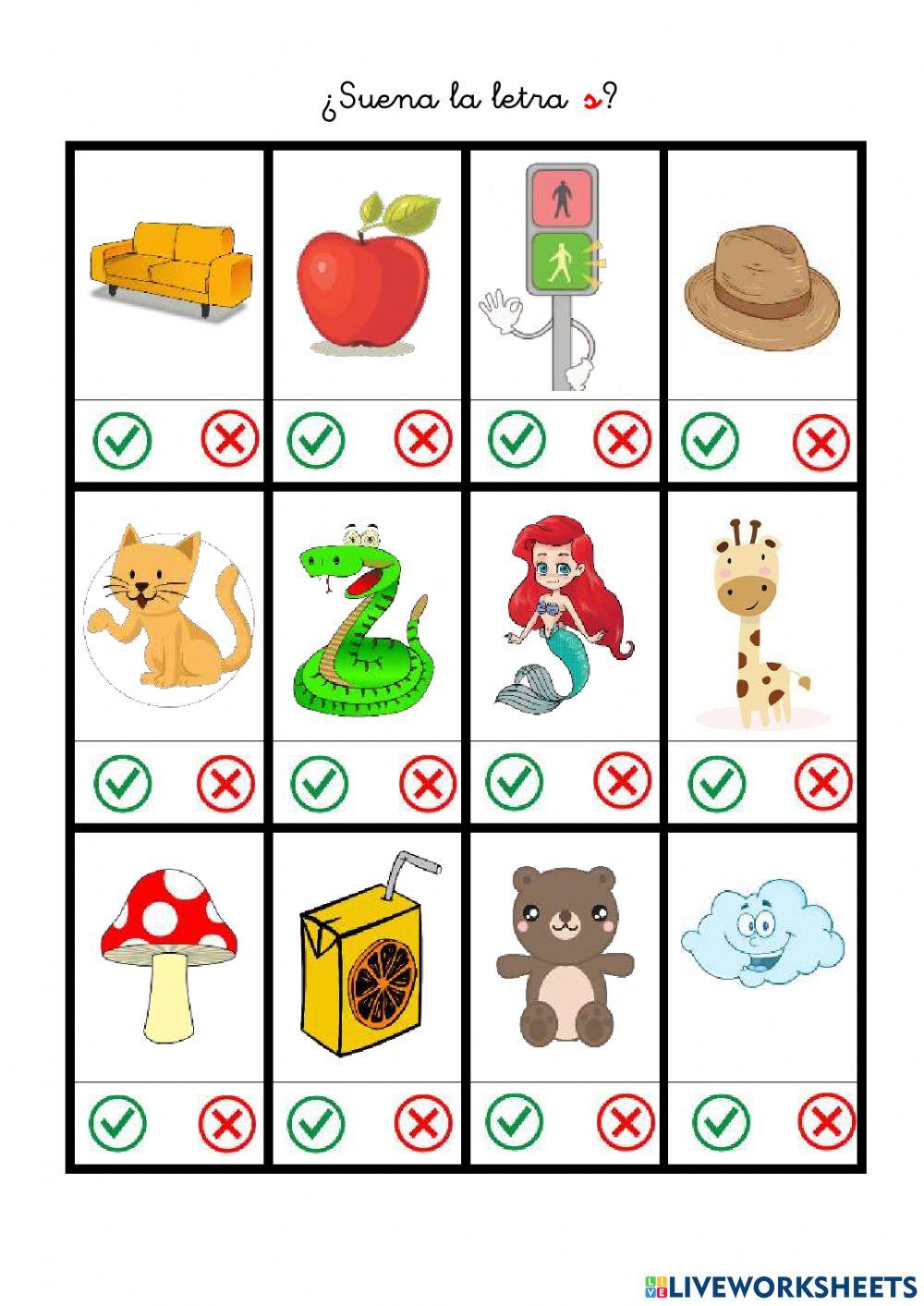 Suena la S en las siguientes palabras