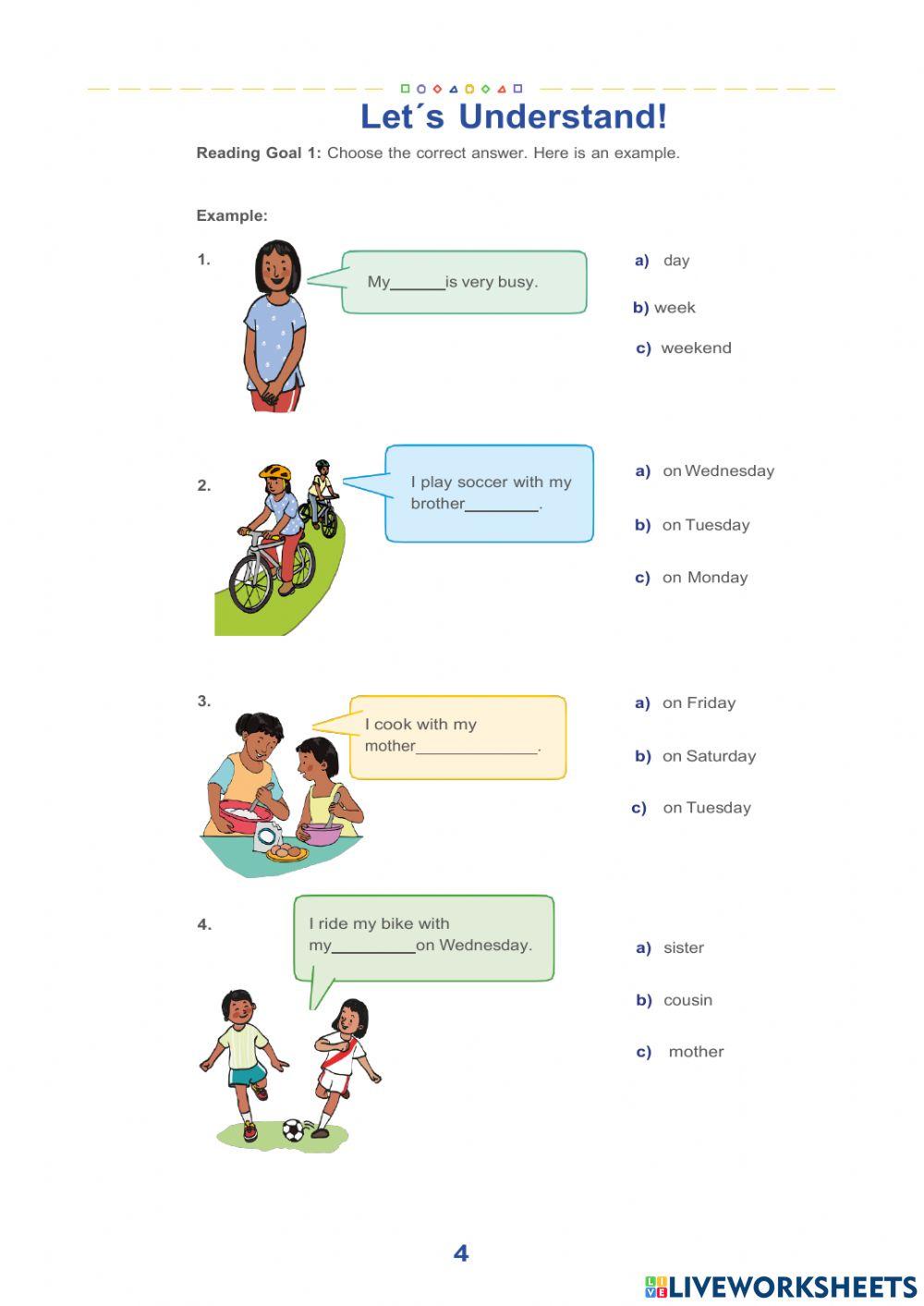 My actitivies on weekdays