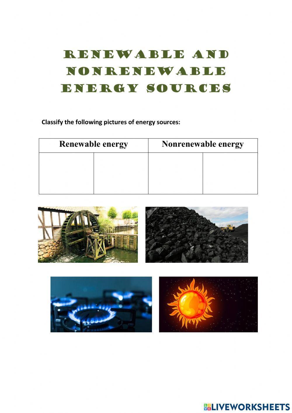 Renowable and nonrenowable sources
