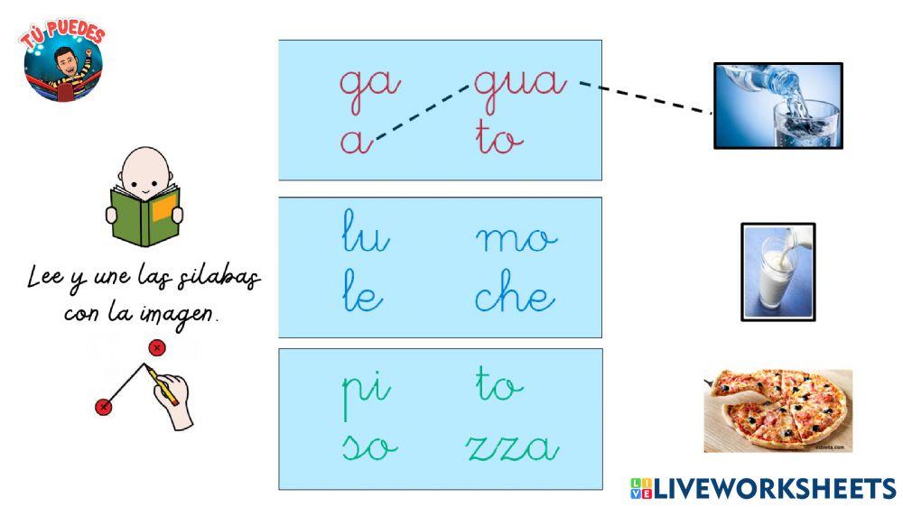 Lectura Silábica interactive worksheet for 1º | Live Worksheets