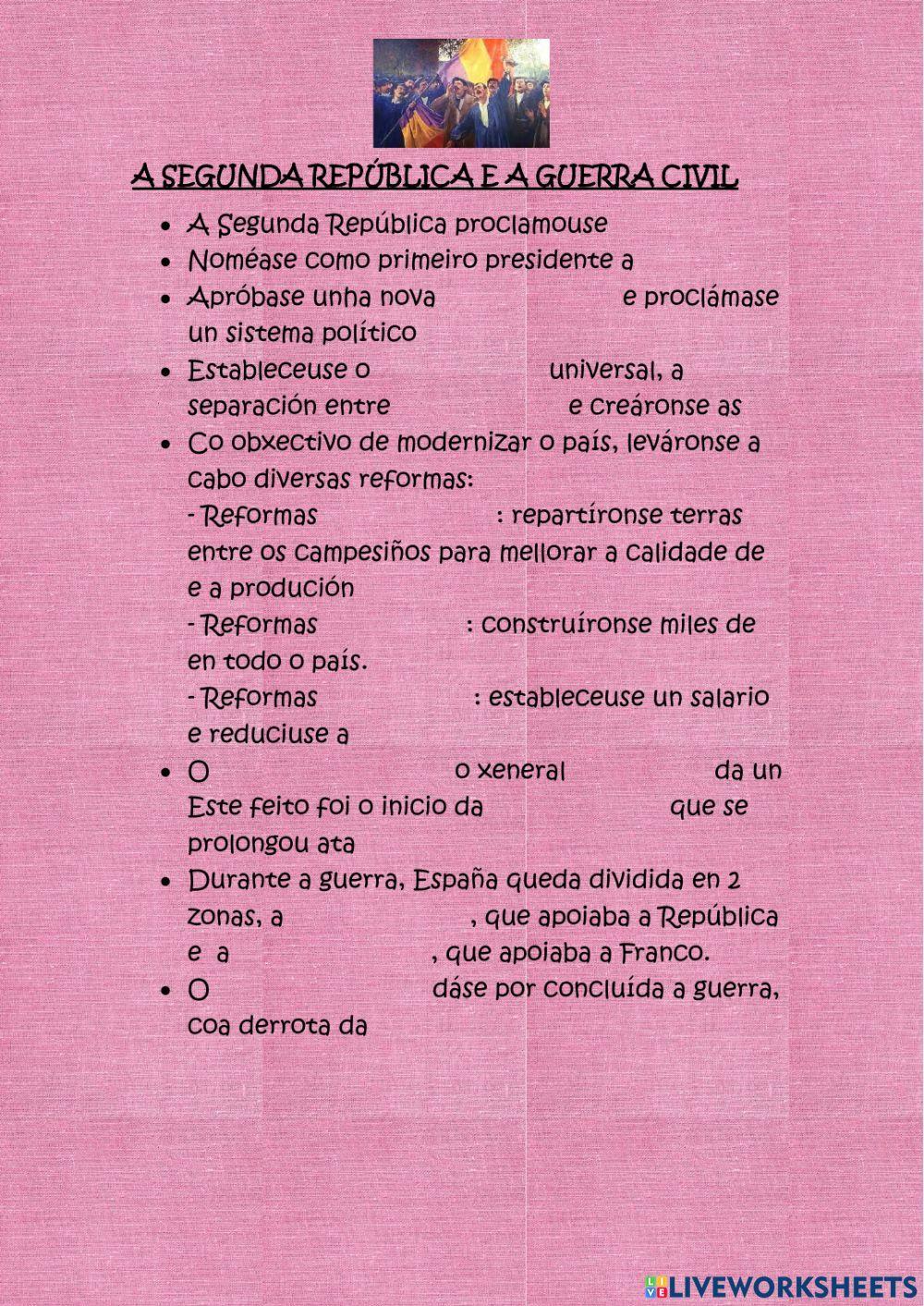 Segunda república e guerra civil