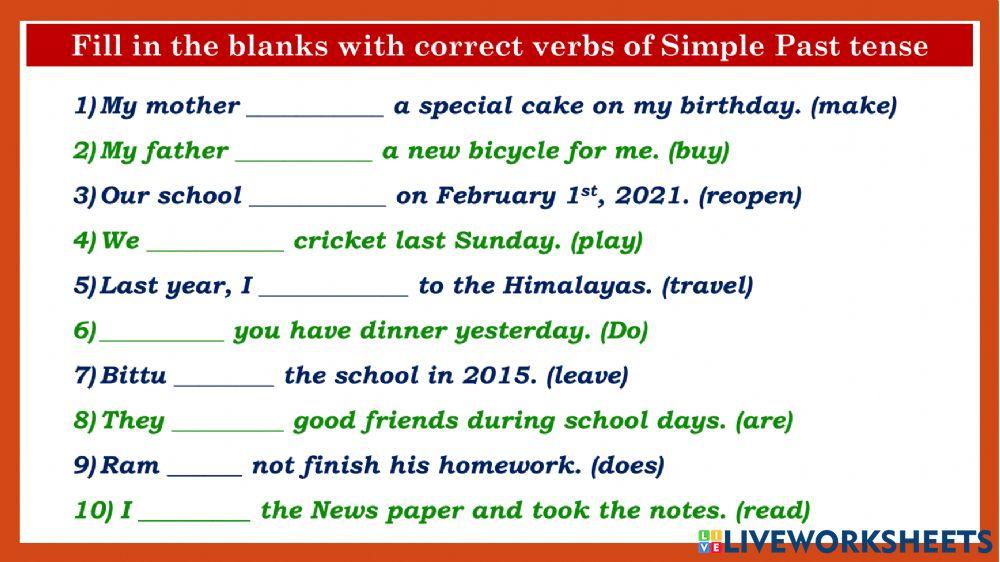 Simple Past Tense
