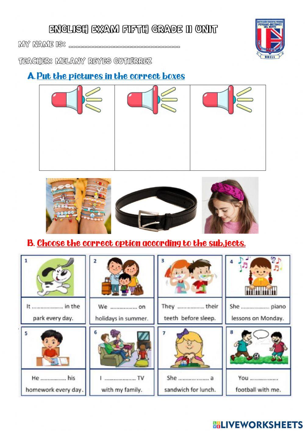 Fifth Grade Exam II Unit