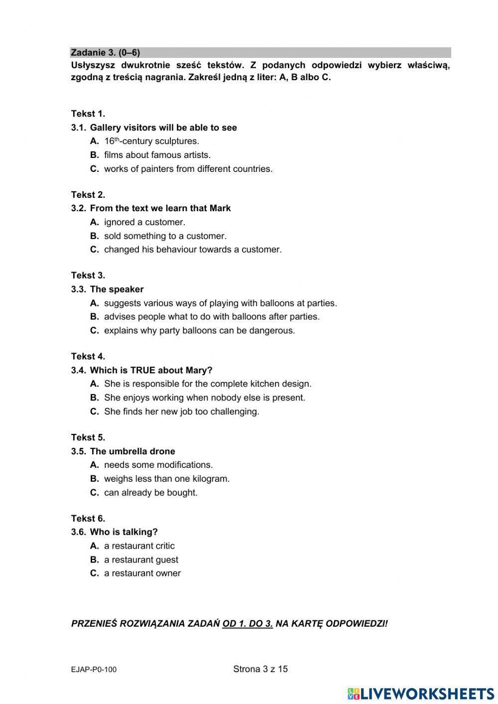 Matura 2021 słuchanie