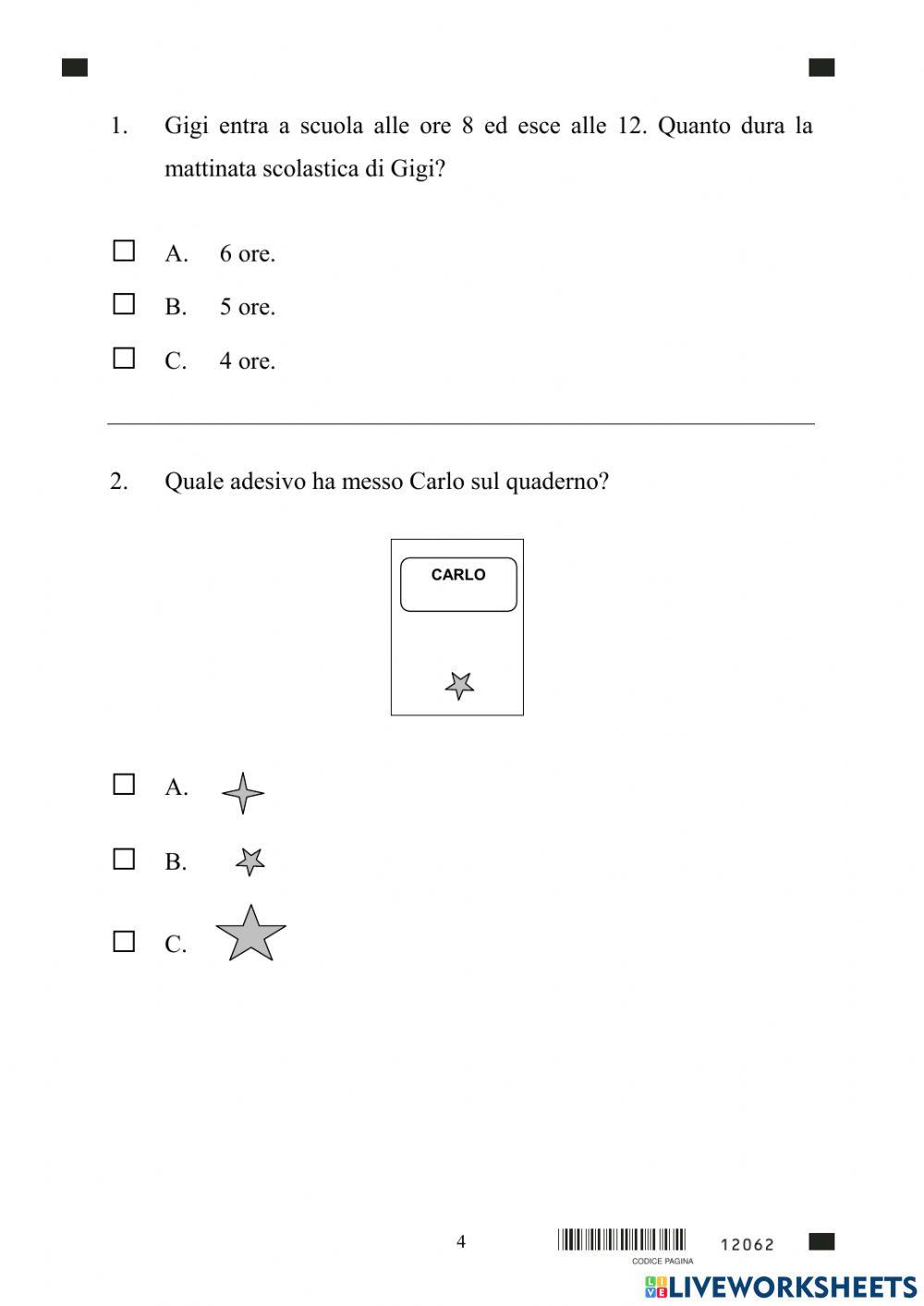 Prova Invalsi 2003-04