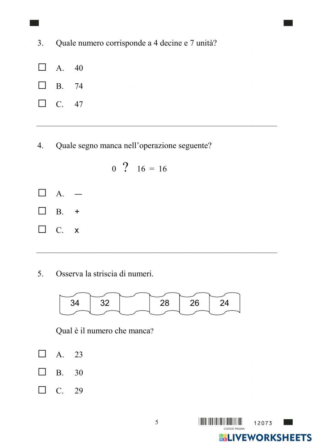 Prova Invalsi 2003-04