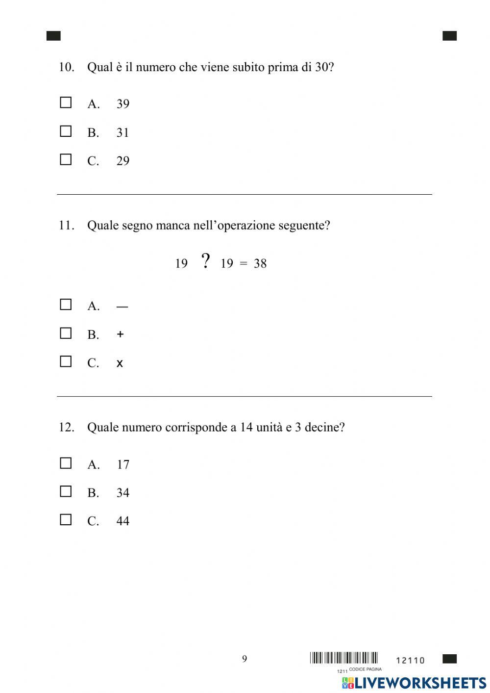Prova Invalsi 2003-04