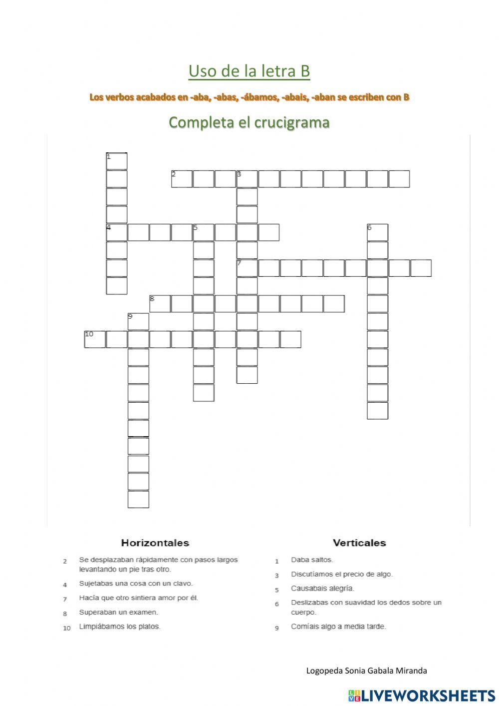 Verbos acabados en -aba, -abas, -aban,-ábamos,-aban