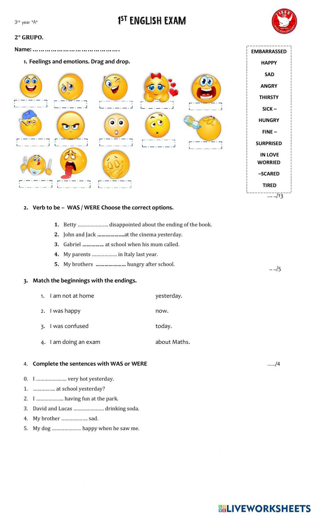 1st exam - 3rd year - 2nd group