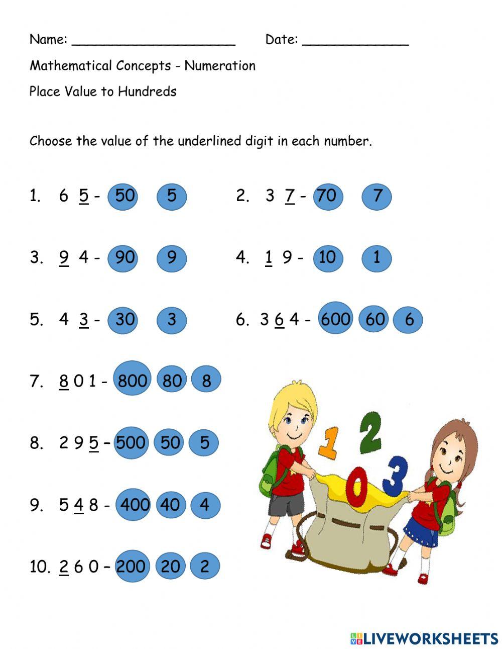 Understanding Place Value to Hundreds