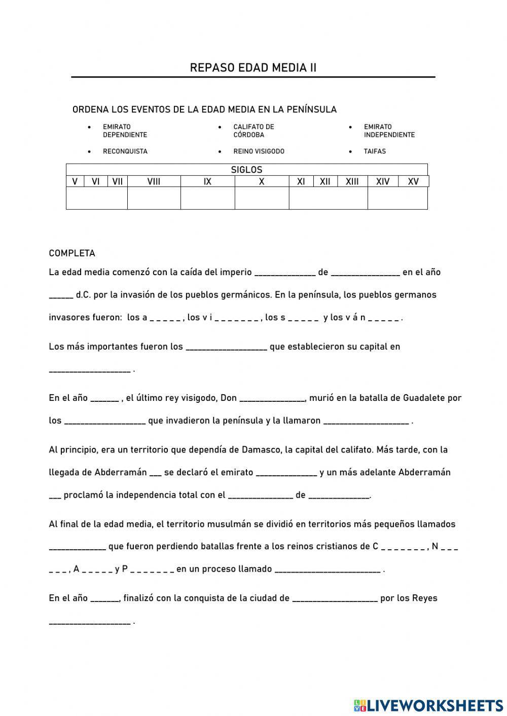 Repaso edad media II