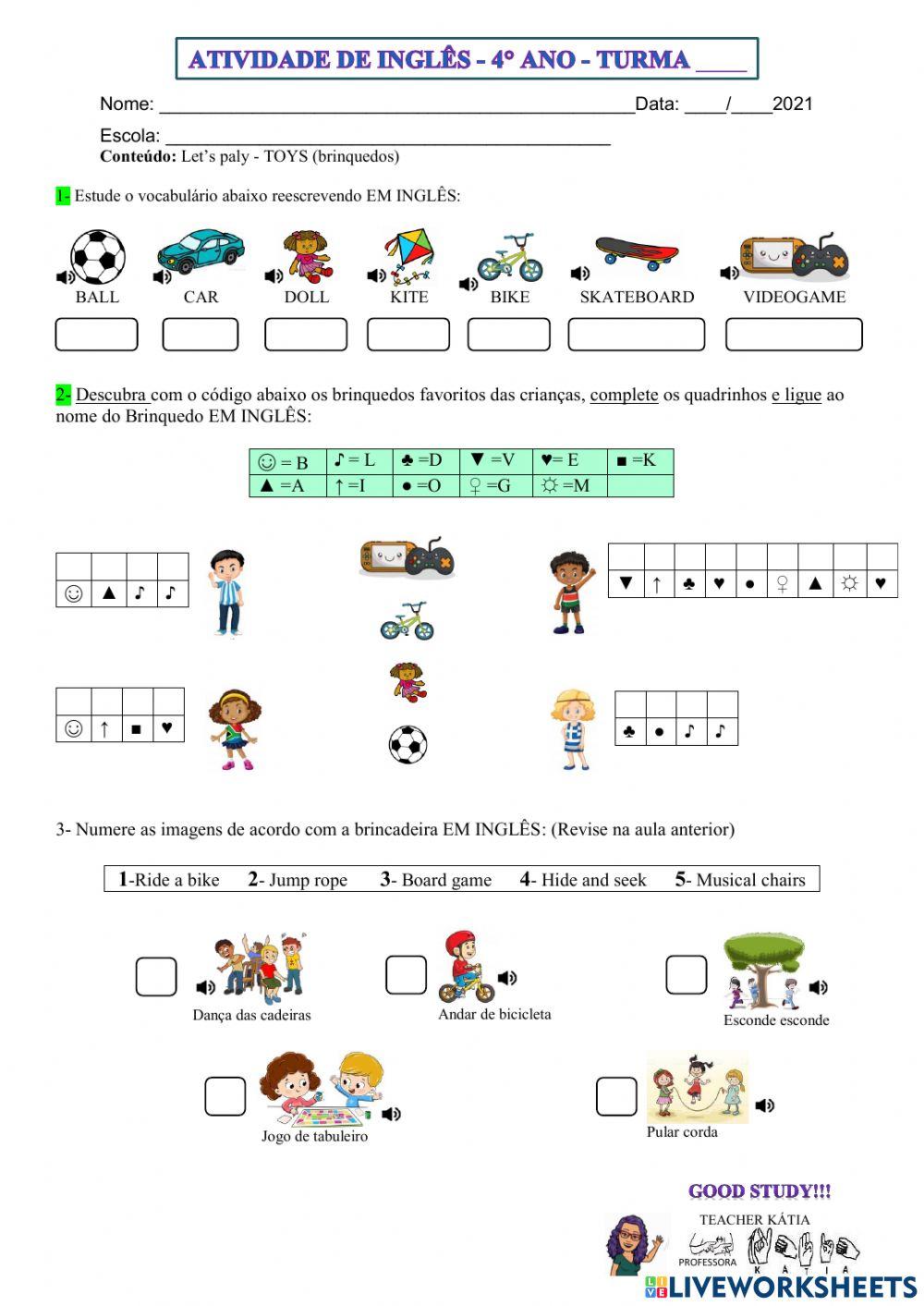 4° ano - INGLÊS - 10-05-21