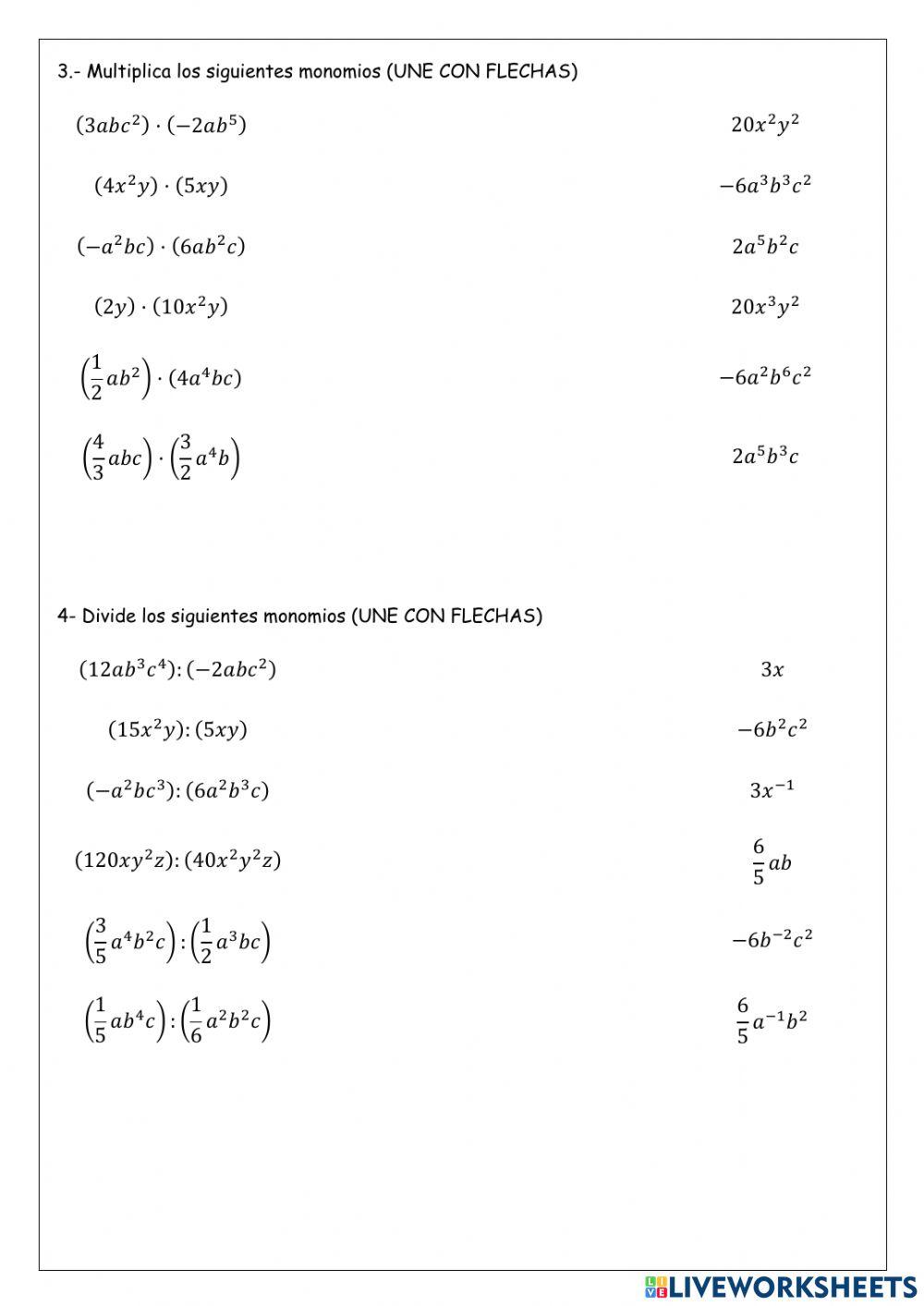 Ejercicios Repaso: Lenguaje Algebraico Ejercicios Repaso: Lenguaje Algebraico