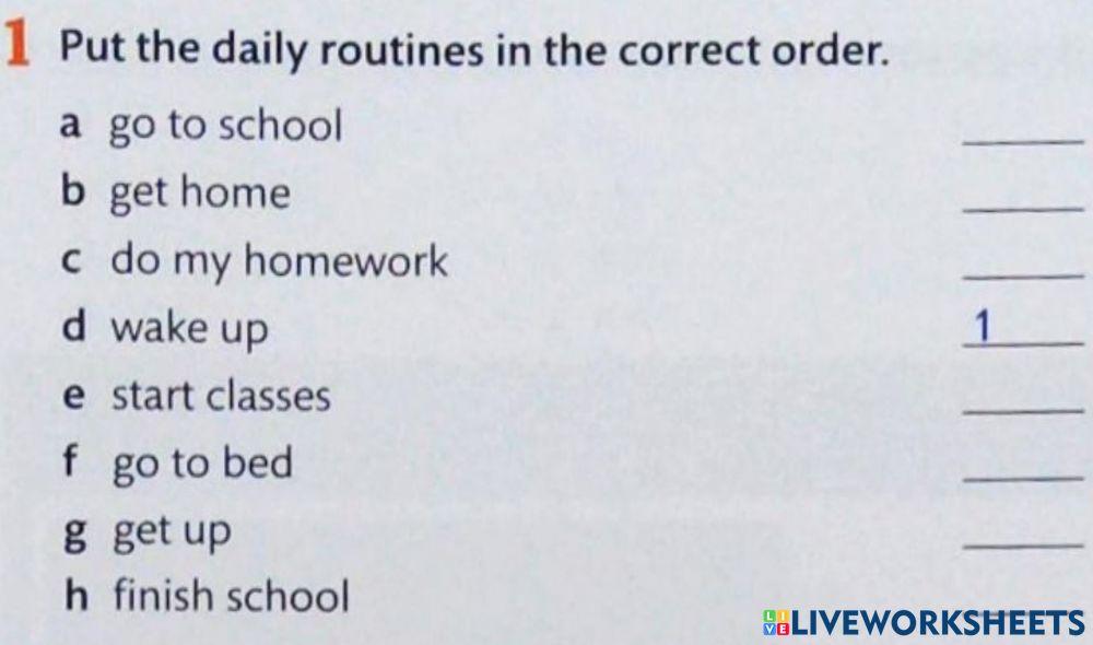 Daily Routine verbs