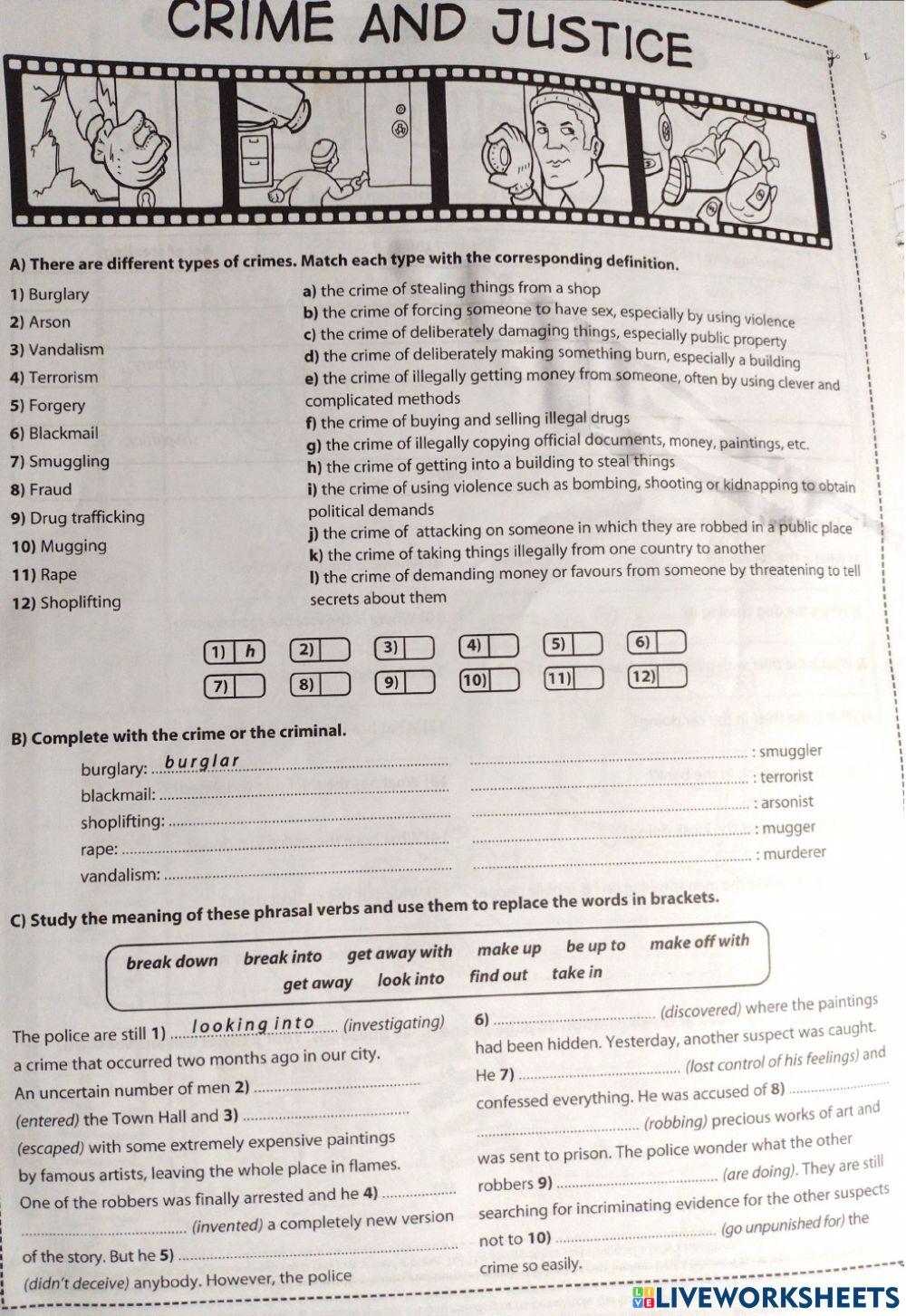 Crime vocabulary fca
