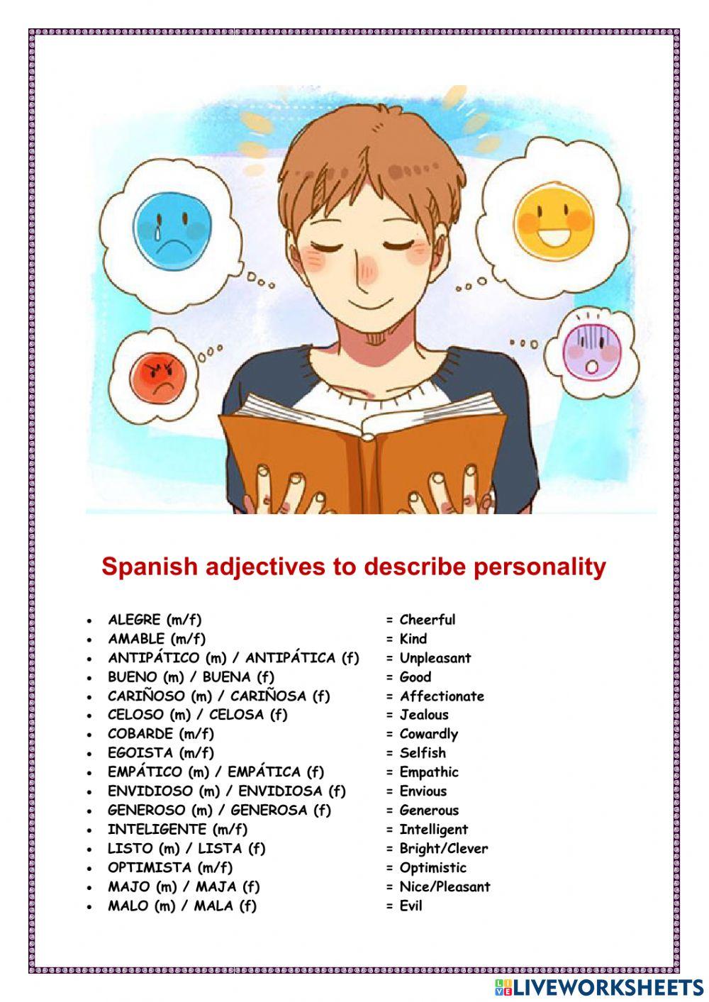 Adjetivos para describir personas