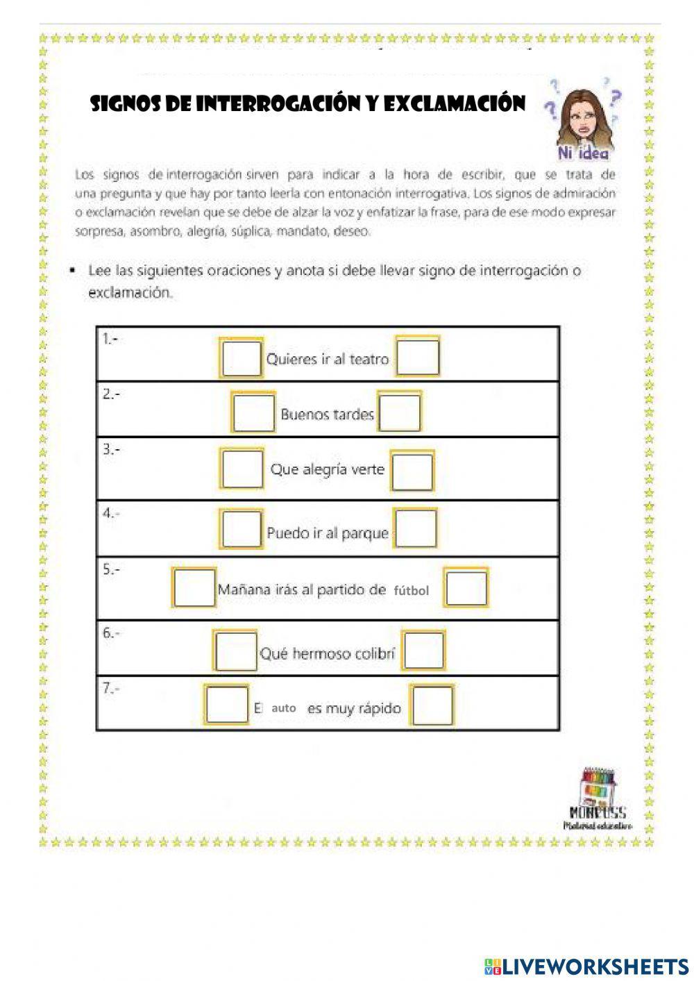 Signos de interrogación y exclamación