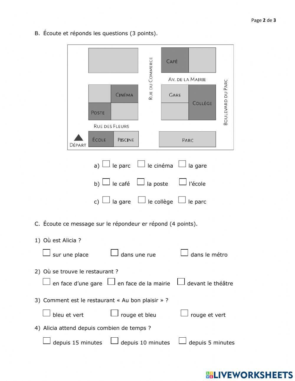 On bouge! Leçon 3 - Compréhension orale On bouge! Leçon 3 - Compréhension orale