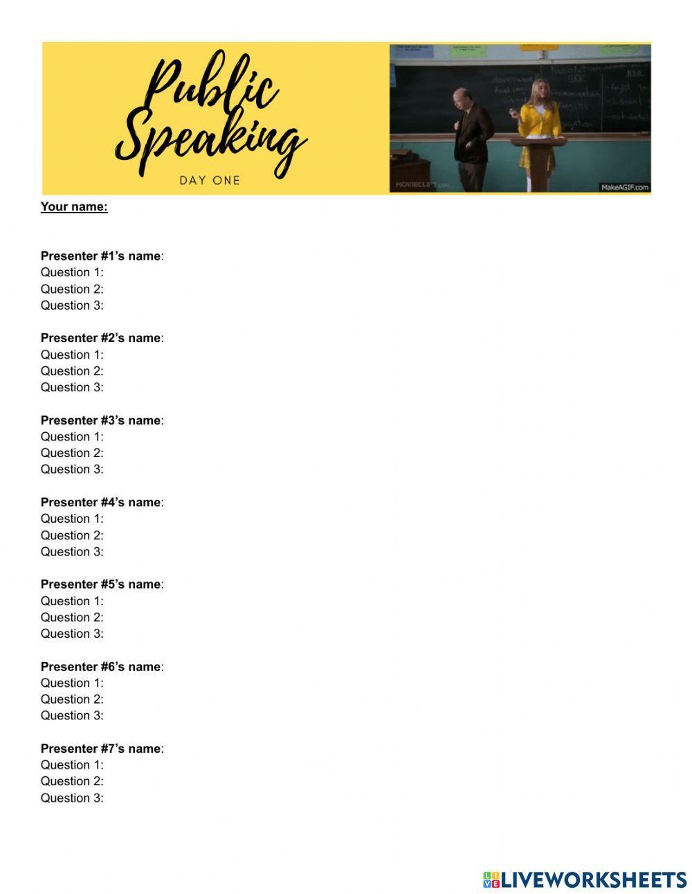 Day 1 presenter questions