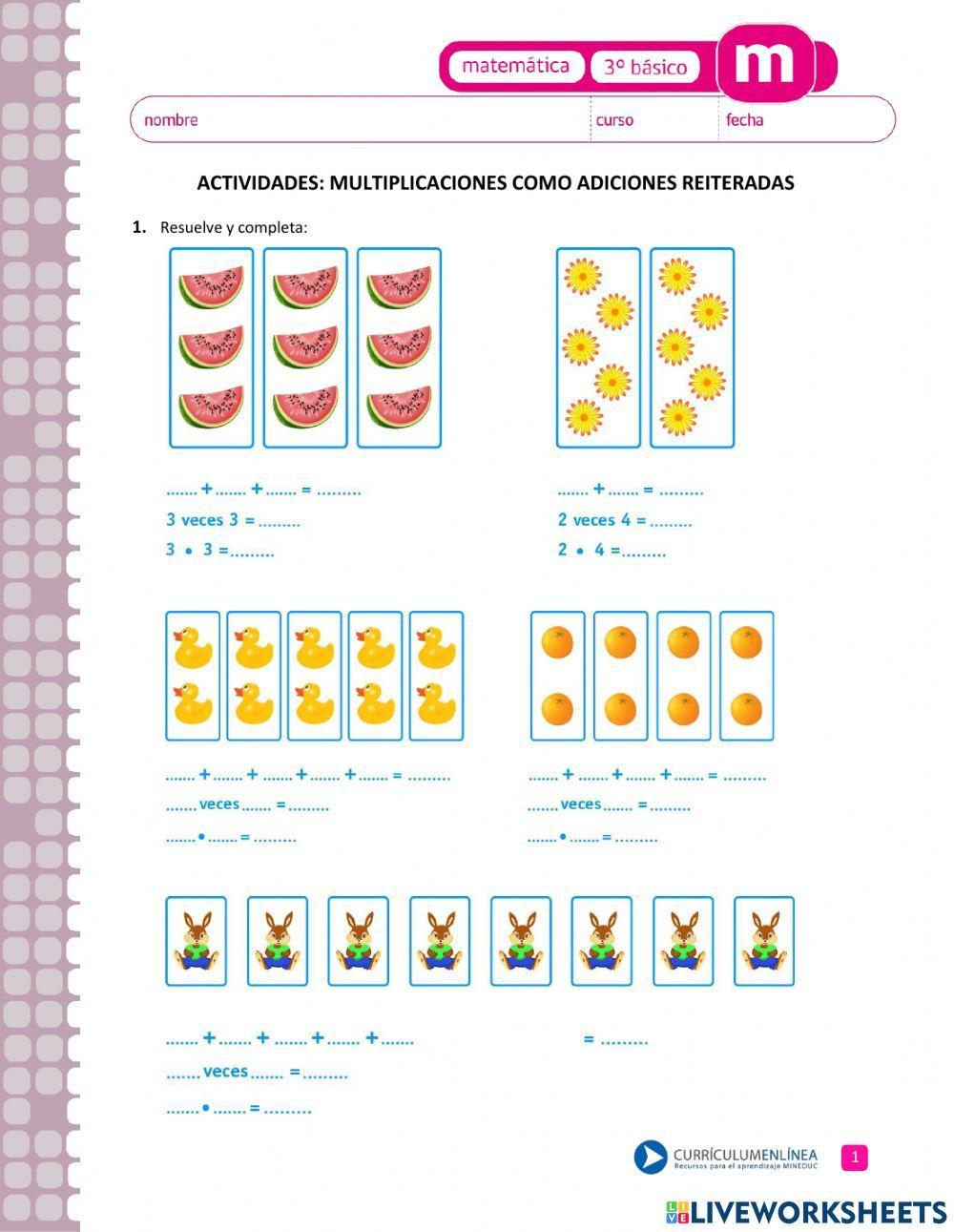 Multiplicación como suma iterada