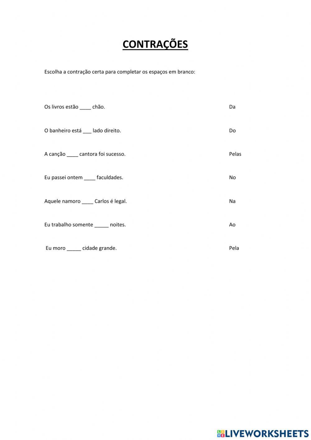 Contrações exemplos