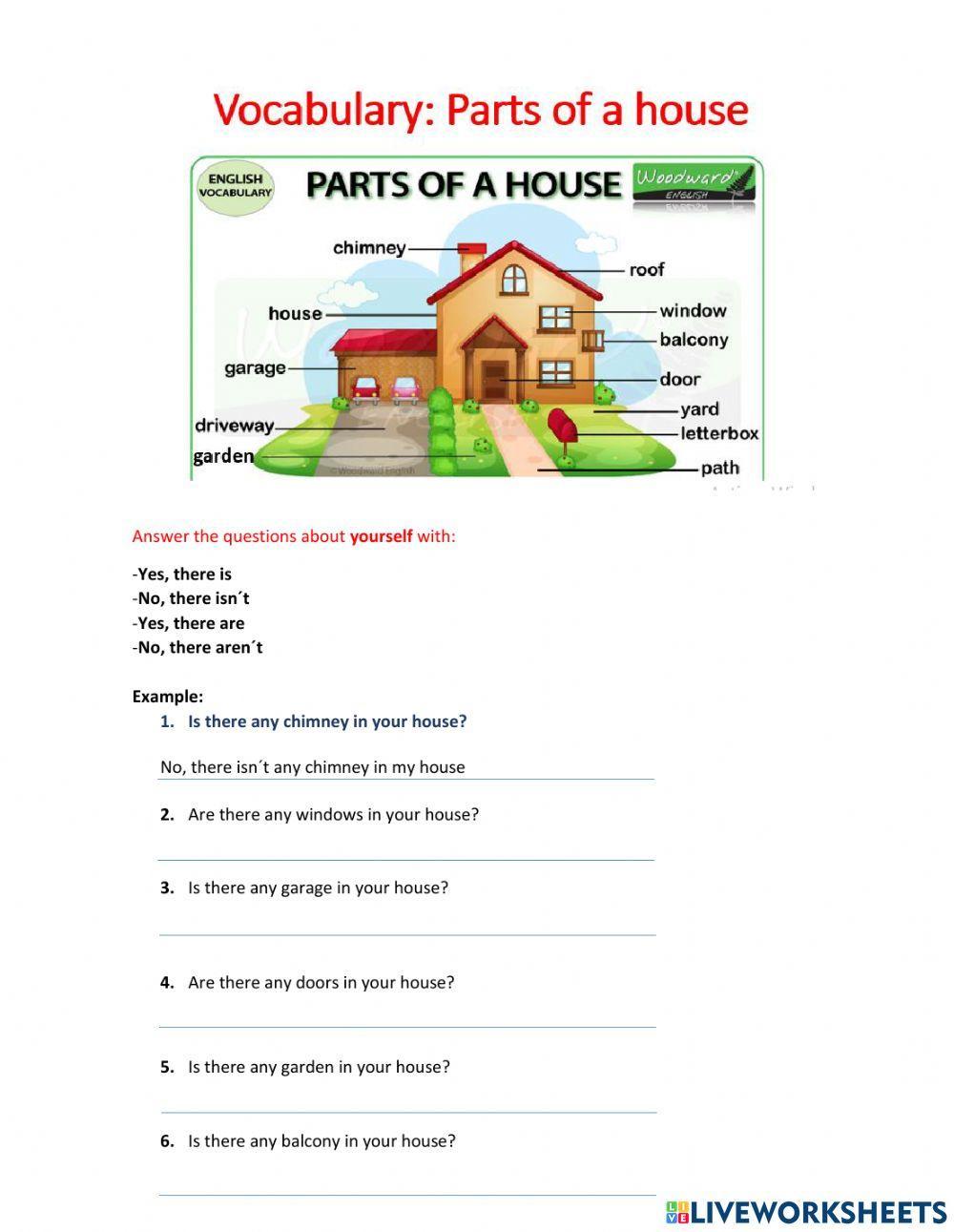 Parts of a house - There is and there are